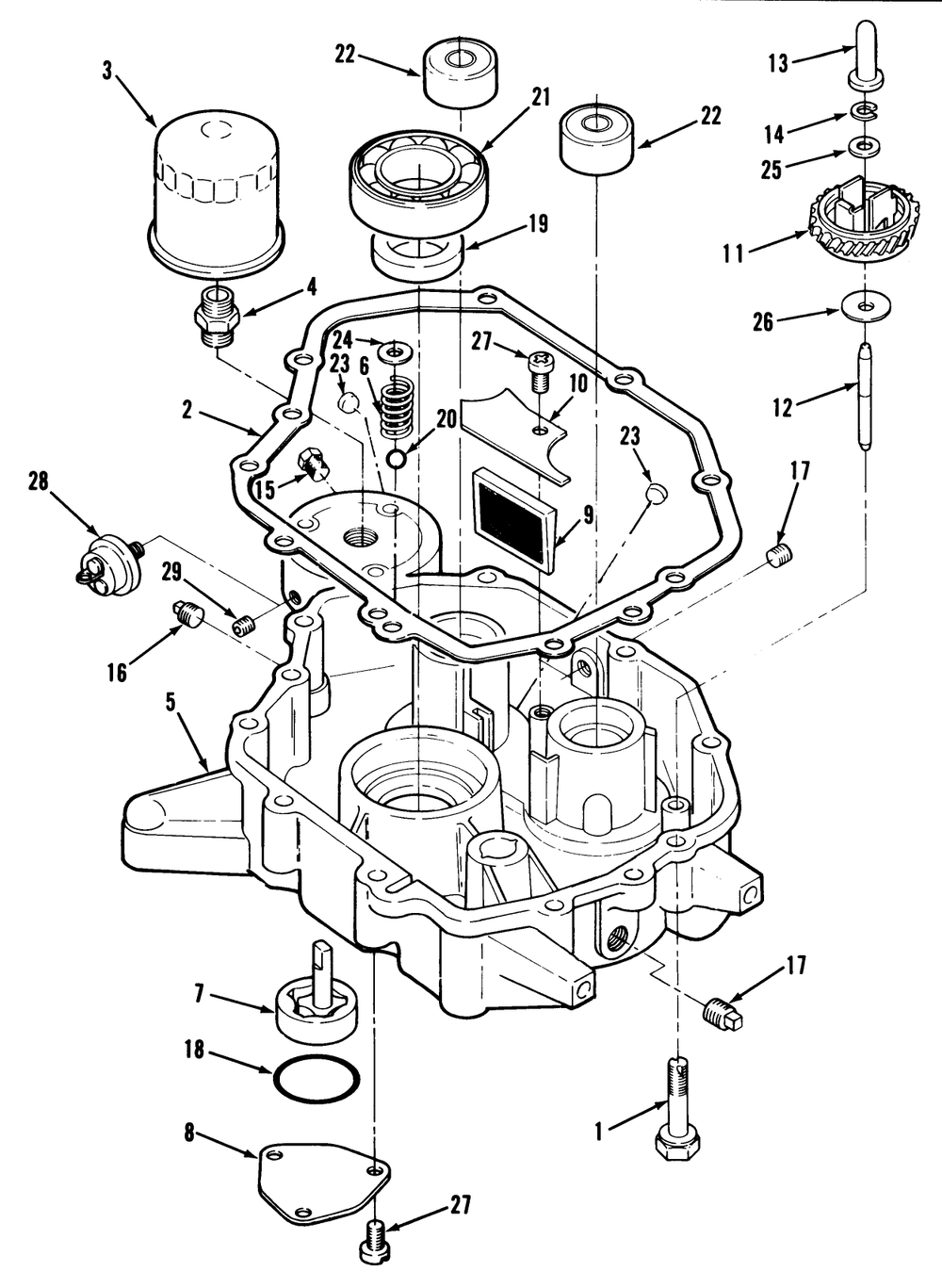 Oil Base And Oil Pump-612-Z Diagram and Parts List for Y1-12OE01  Toro Lawn Tractor