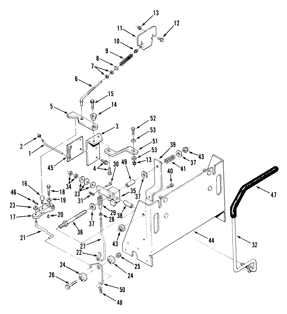 Section 6-Transmission Controls Diagram and Parts List for Y1-16OE01  Toro Lawn Tractor