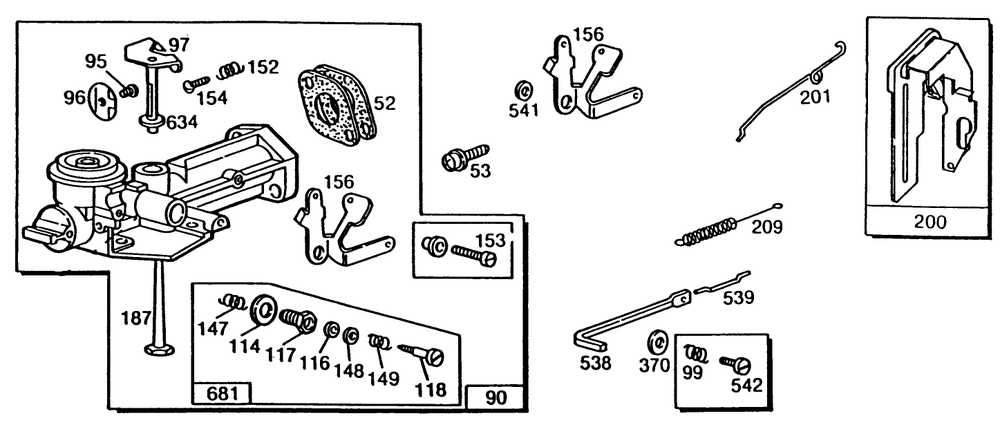 Engine Briggs & Stratton Model No. 60112 Type No. 1210-01 Diagram and Parts List for 58411 1000001 - 1999999 Toro Edger