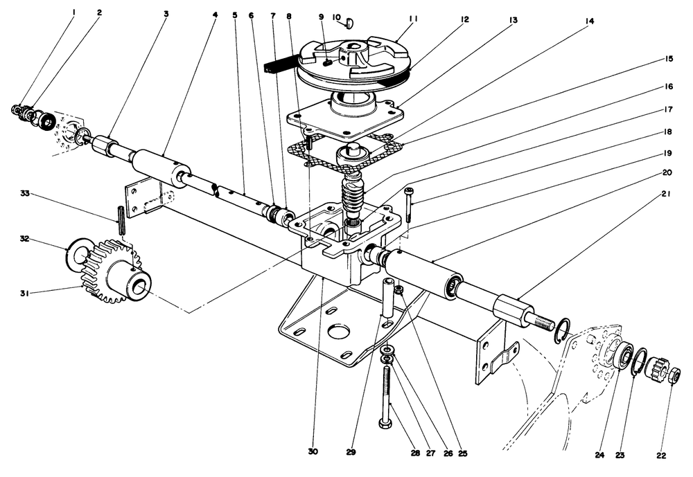 Gear Case Assembly Diagram and Parts List for 23177 7000001 - 7999999 Toro Lawn Mower