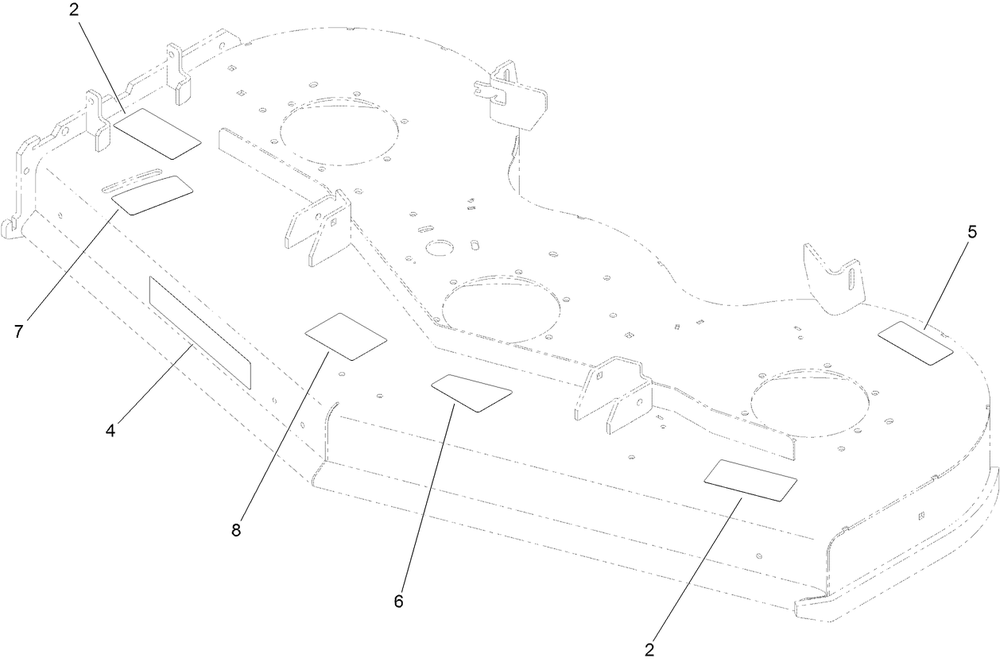 Deck Decal Assembly Diagram and Parts List for 74513 (316000001-316999999)(2016) Toro Lawn Mower