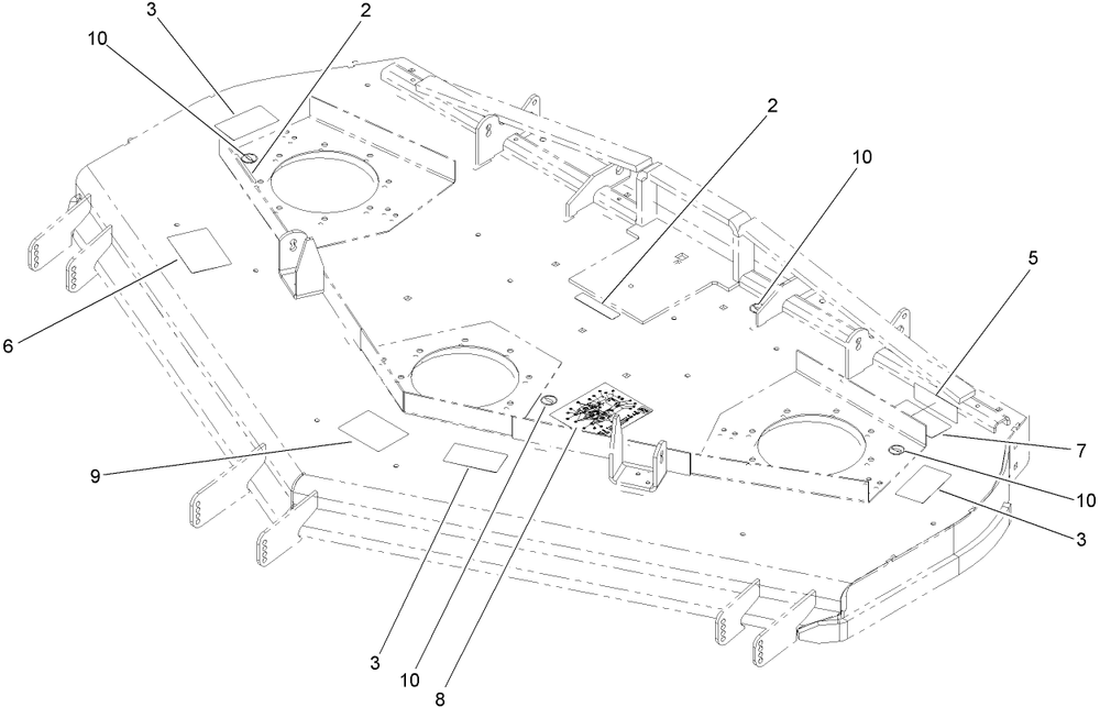 Deck Decal Assembly Diagram and Parts List for 74281TE (260000001-260999999)(2006) Toro Lawn Tractor