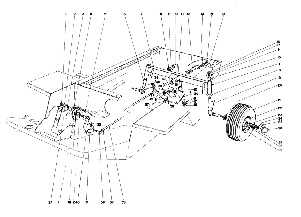 Rear Axle Assembly Diagram and Parts List for 30775 300001 - 399999 Toro Lawn Tractor