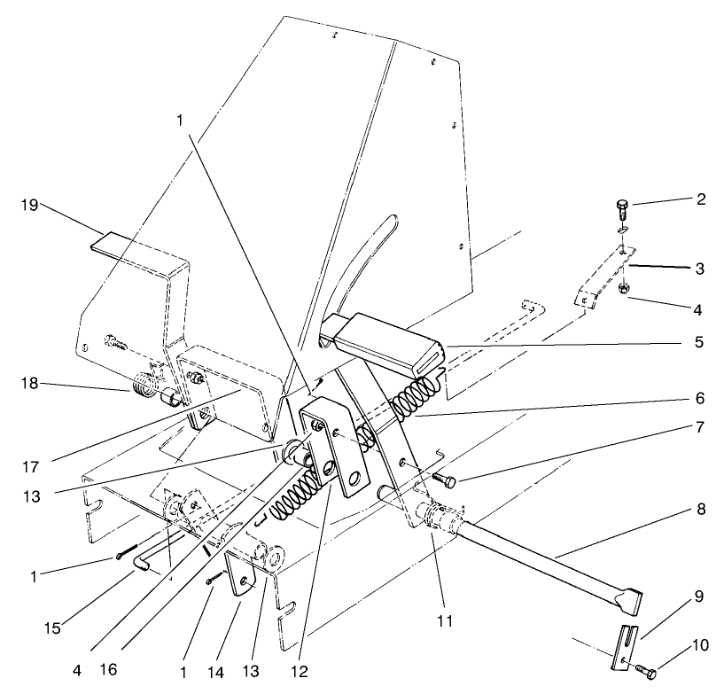 Brake & Clutch Assembly Diagram and Parts List for 70084 8900001 - 8999999 Toro Lawn Tractor