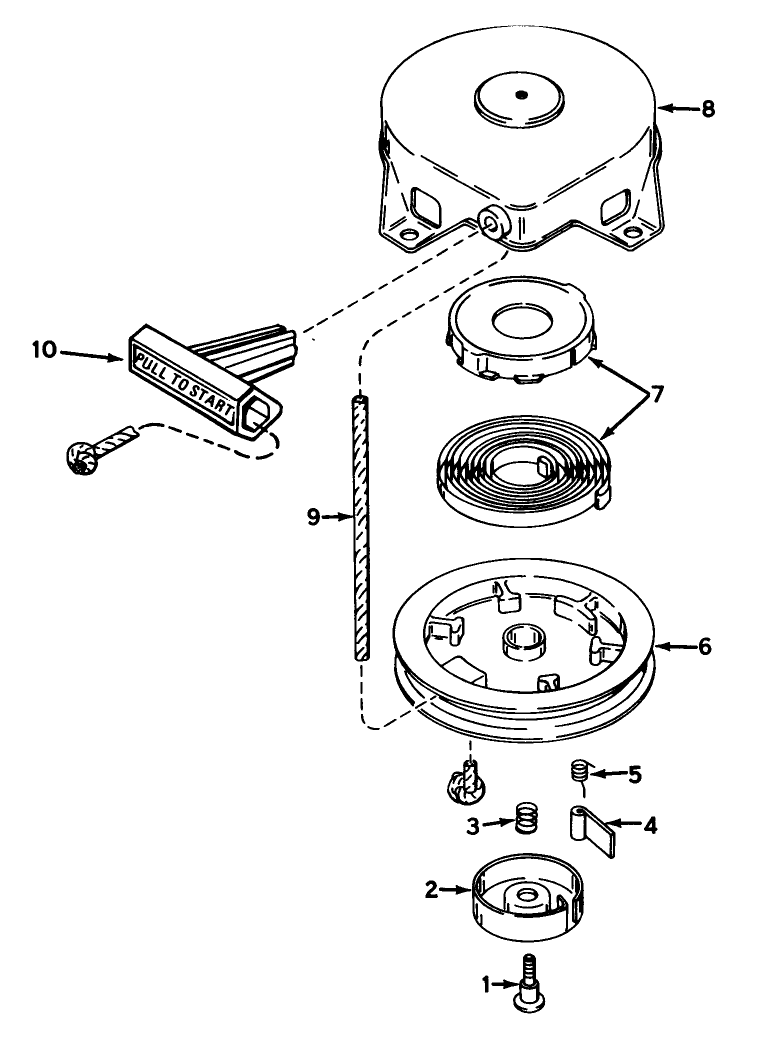 Shroud & Rewind Starter No. 590537 Diagram and Parts List for 38232 2000001 - 2999999 Toro Snow Blower