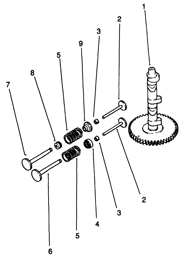 Camshaft & Valves-Engine Model No. Mv18s-Type 58543 Diagram and Parts List for 30190 20000001 - 29999999 Toro Lawn Tractor Accessories