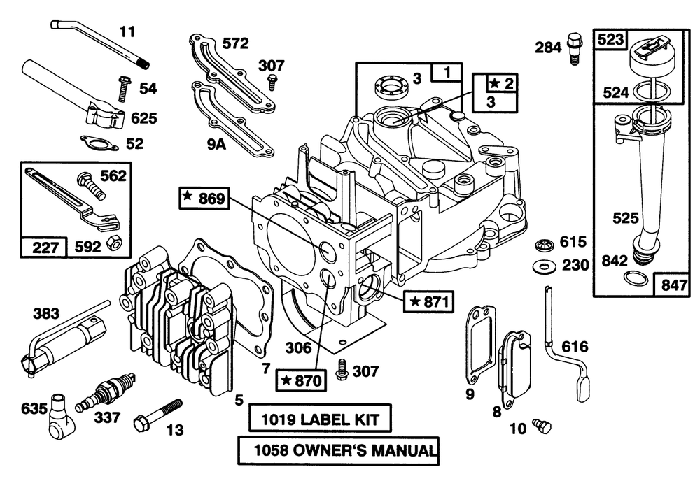 Engine Briggs & Stratton Model 128807-0658-01 Diagram and Parts List for 20463 5900001 - 5999999 Toro Lawn Mower