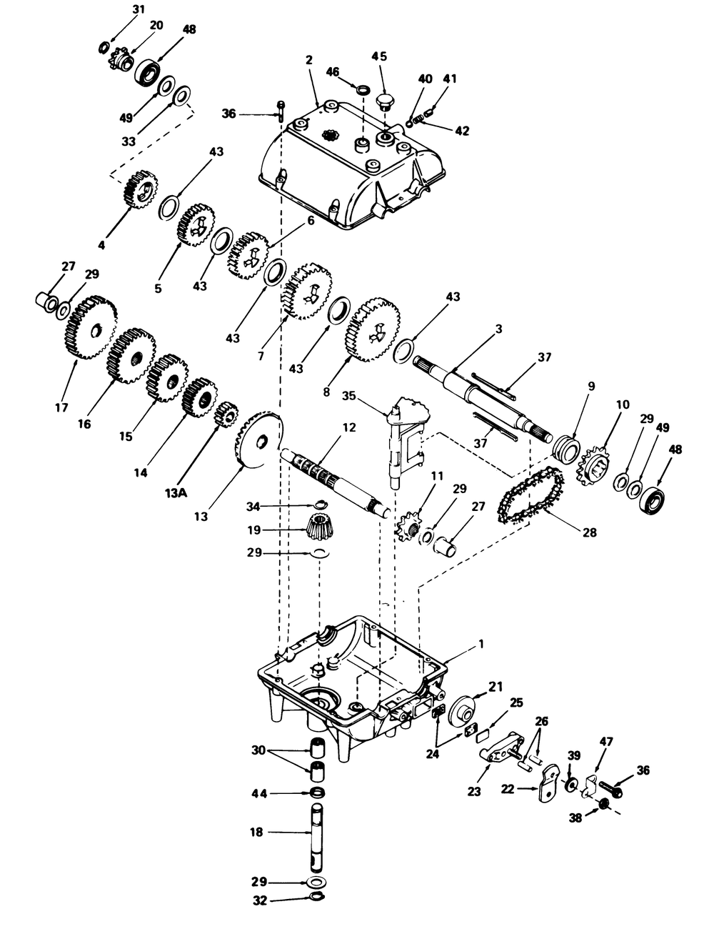 Peerless Transmission Model No. 700-029 Diagram and Parts List for 55620 9000001 - 9999999 Toro Lawn Tractor
