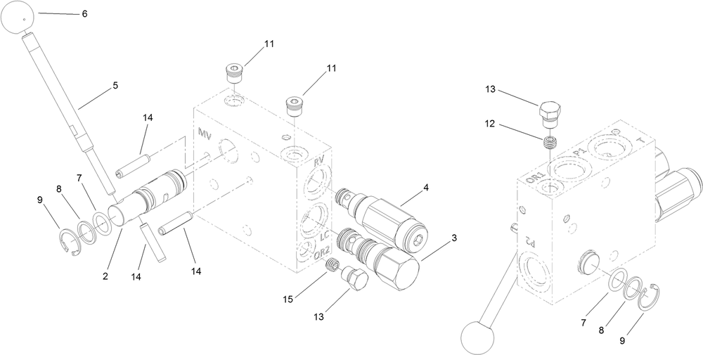 Control Valve Assembly No. 127-6591 Diagram and Parts List for 25403 400000000 - 401399999 Toro Lawn Tractor Accessories