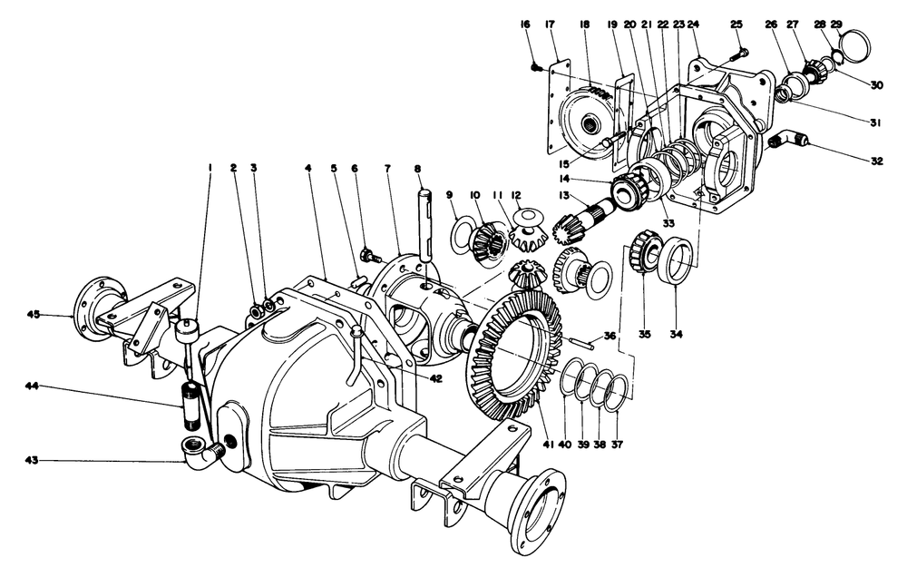 Differential Assembly Diagram and Parts List for 30775 100001 - 199999 Toro Lawn Tractor