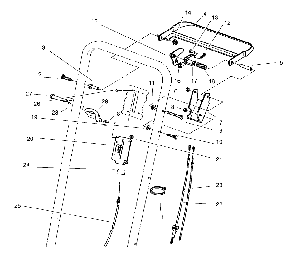 Traction Control Assembly Diagram and Parts List for 22043 8900001 - 8999999 Toro Lawn Mower