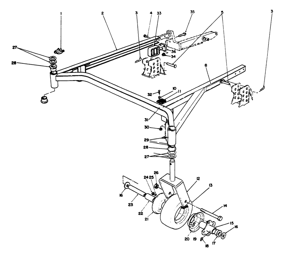 Carrier Frame Assembly Diagram and Parts List for 30652 390001 - 399999 Toro Lawn Mower