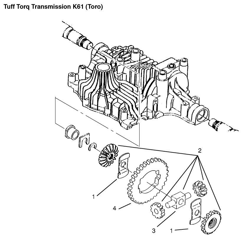 Differential Gear Diagram and Parts List for 72115 9900001 - 9999999 Toro Lawn Tractor