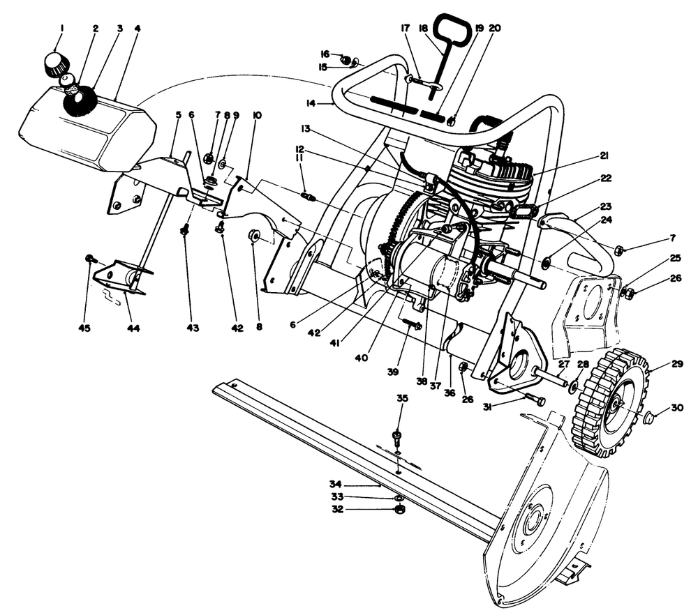 Engine Assembly (Model No. 38115c) Diagram and Parts List for 38110C 0000001 - 0999999 Toro Snow Blower