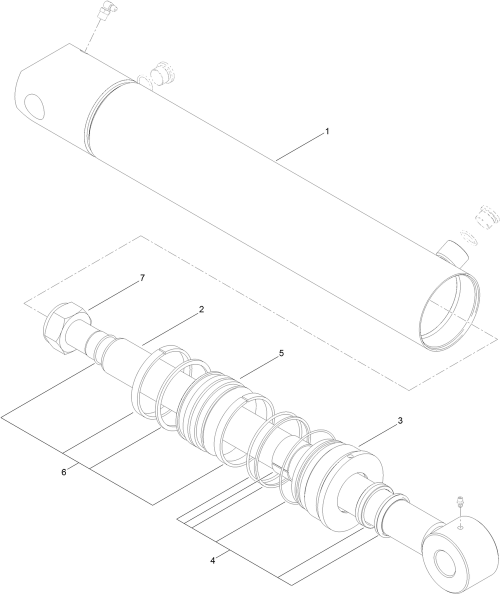 Hydraulic Cylinder Assembly No. Au121737 Diagram and Parts List for 25401 316000001 - 316999999 Toro Lawn Tractor Accessories