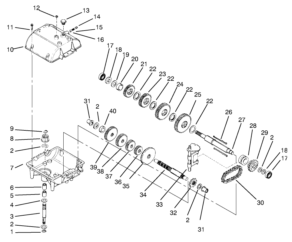 Peerless Transmission Model No.700-039 Diagram and Parts List for 30167 790001 - 799999 Toro Lawn Tractor Accessories