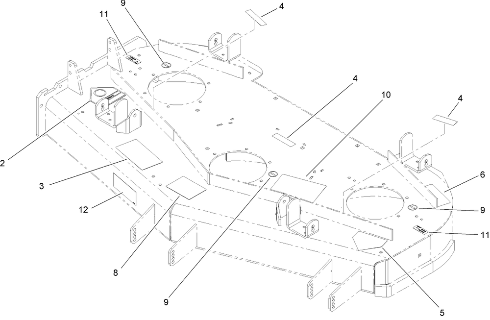 Deck Decal Assembly Diagram and Parts List for 74410 (260002001-260999999)(2006) Toro Lawn Mower