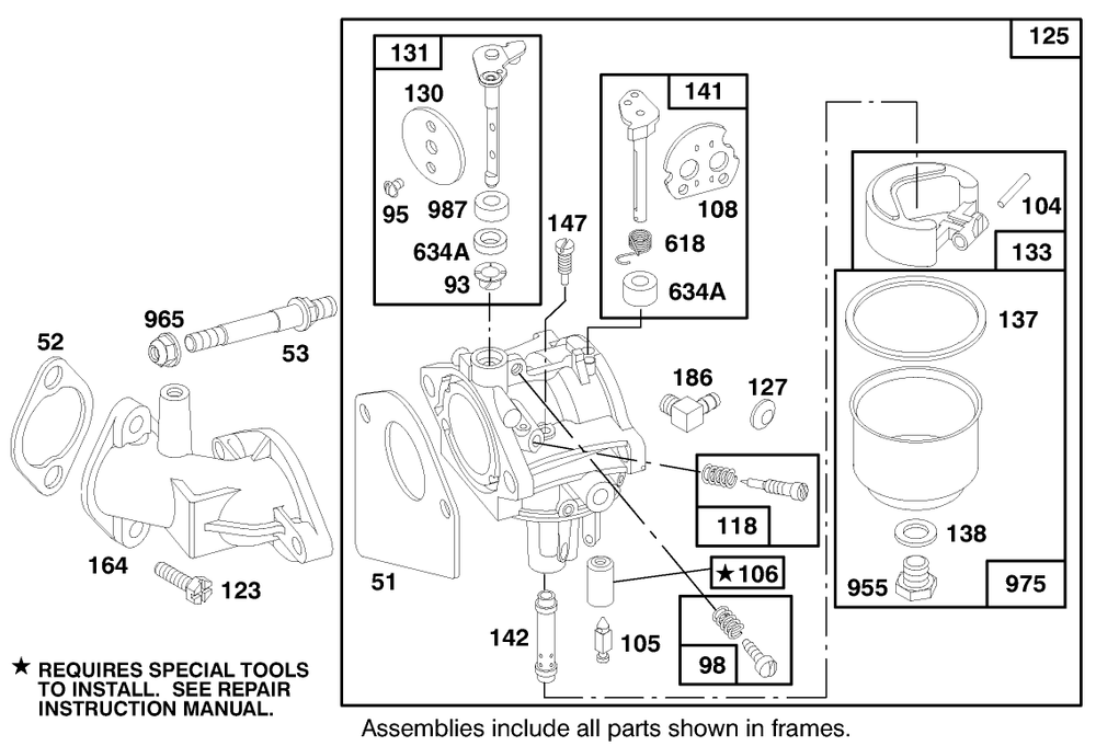 Engine Briggs & Stratton Model 28m707-0127-01 Diagram and Parts List for 71185 7900001 - 7999999 Toro Lawn Tractor