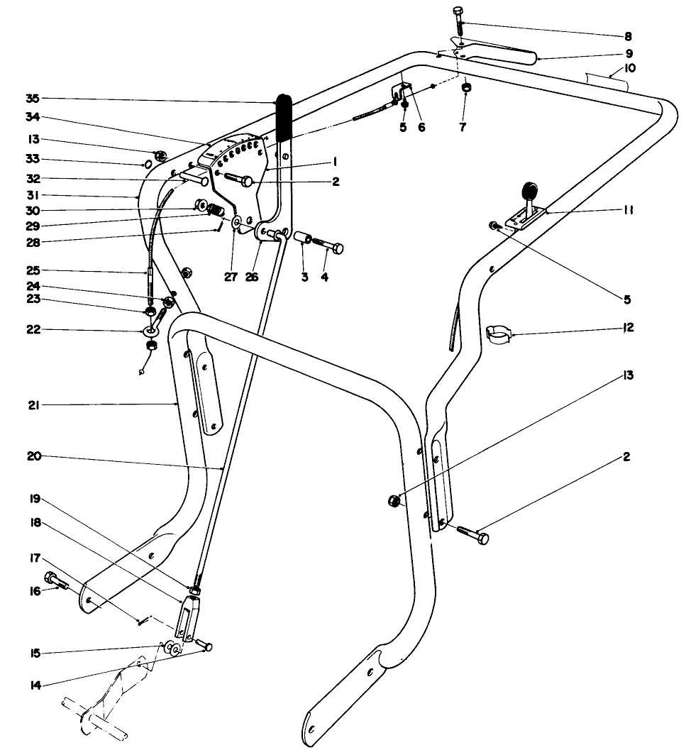 Controls & Handle Assembly (Model 62922) Diagram and Parts List for 62911 4000001 - 4999999 Toro Leaf Blower / Vacuum