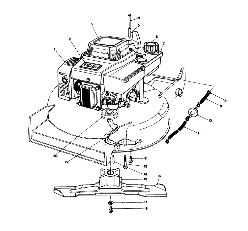 Engine Assembly Diagram and Parts List for 20627C 6000001 - 6999999 Toro Lawn Mower