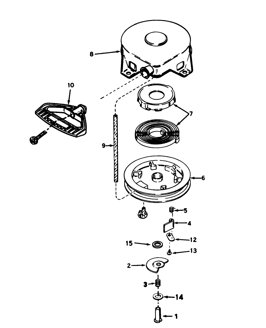 Rewind Starter No. 590604 Diagram and Parts List for 38513 8000001 - 8999999 Toro Snow Blower