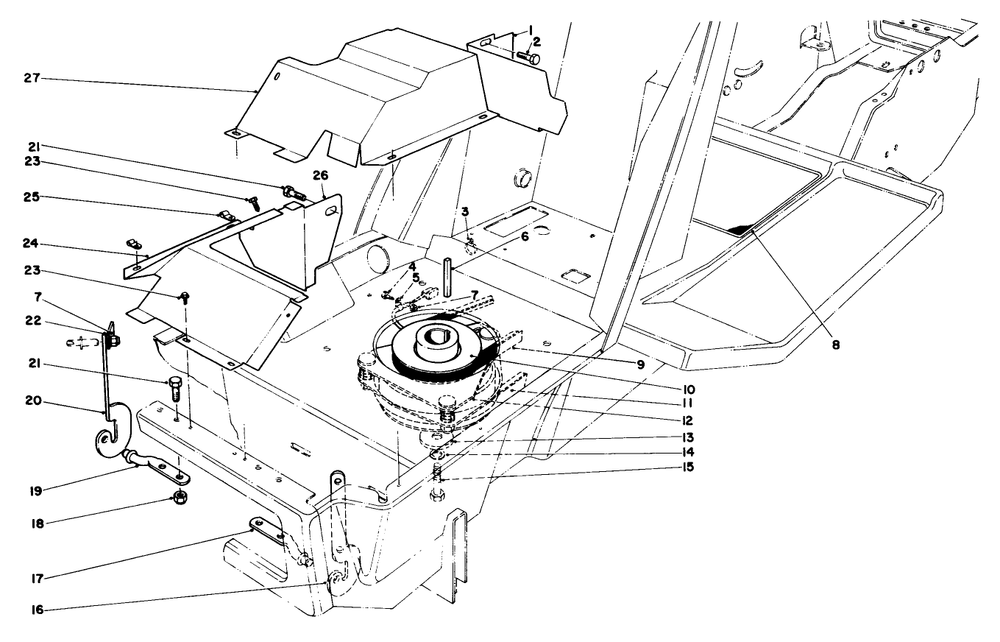 Clutch & Pulley Assembly Diagram and Parts List for 57357 3000001 - 3999999 Toro Lawn Tractor