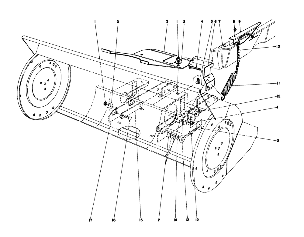 Auger Mounting Assembly Diagram and Parts List for 59136 0000001 - 0999999 Toro Snow Blower