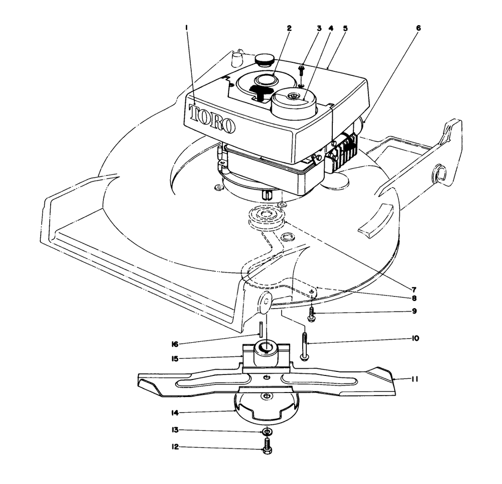 Engine Assembly Diagram and Parts List for 20735 9000001 - 9999999 Toro Lawn Mower