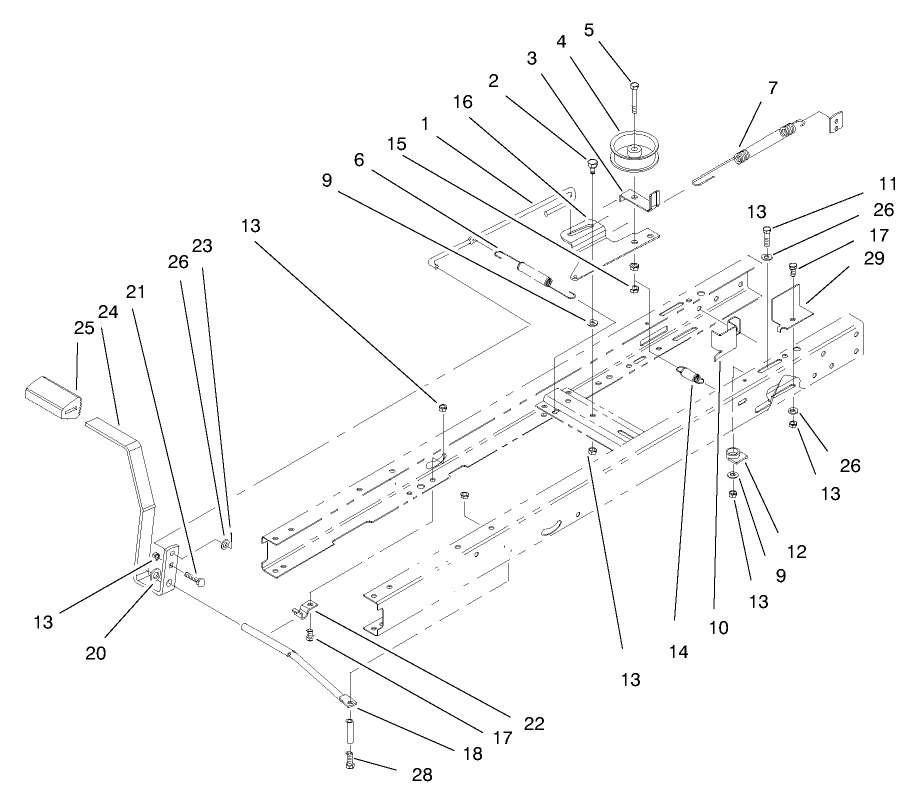 Clutch Assembly Diagram and Parts List for 71205 6900001 - 6999999 Toro Lawn Tractor