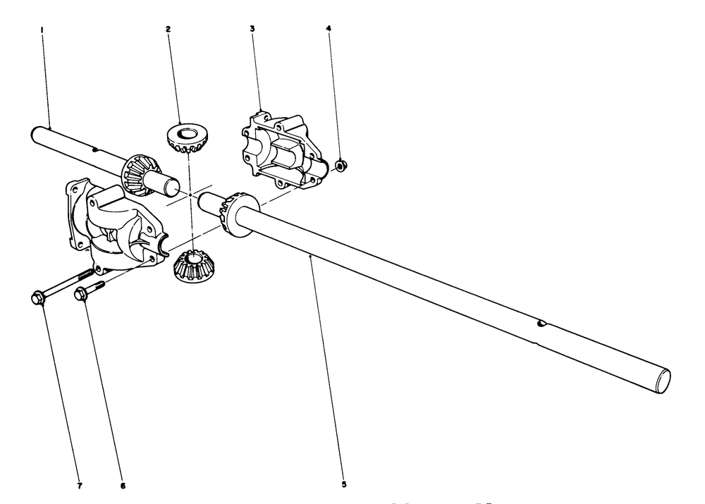 Differential Assembly Diagram and Parts List for 56005 2000001 - 2999999 Toro Lawn Mower