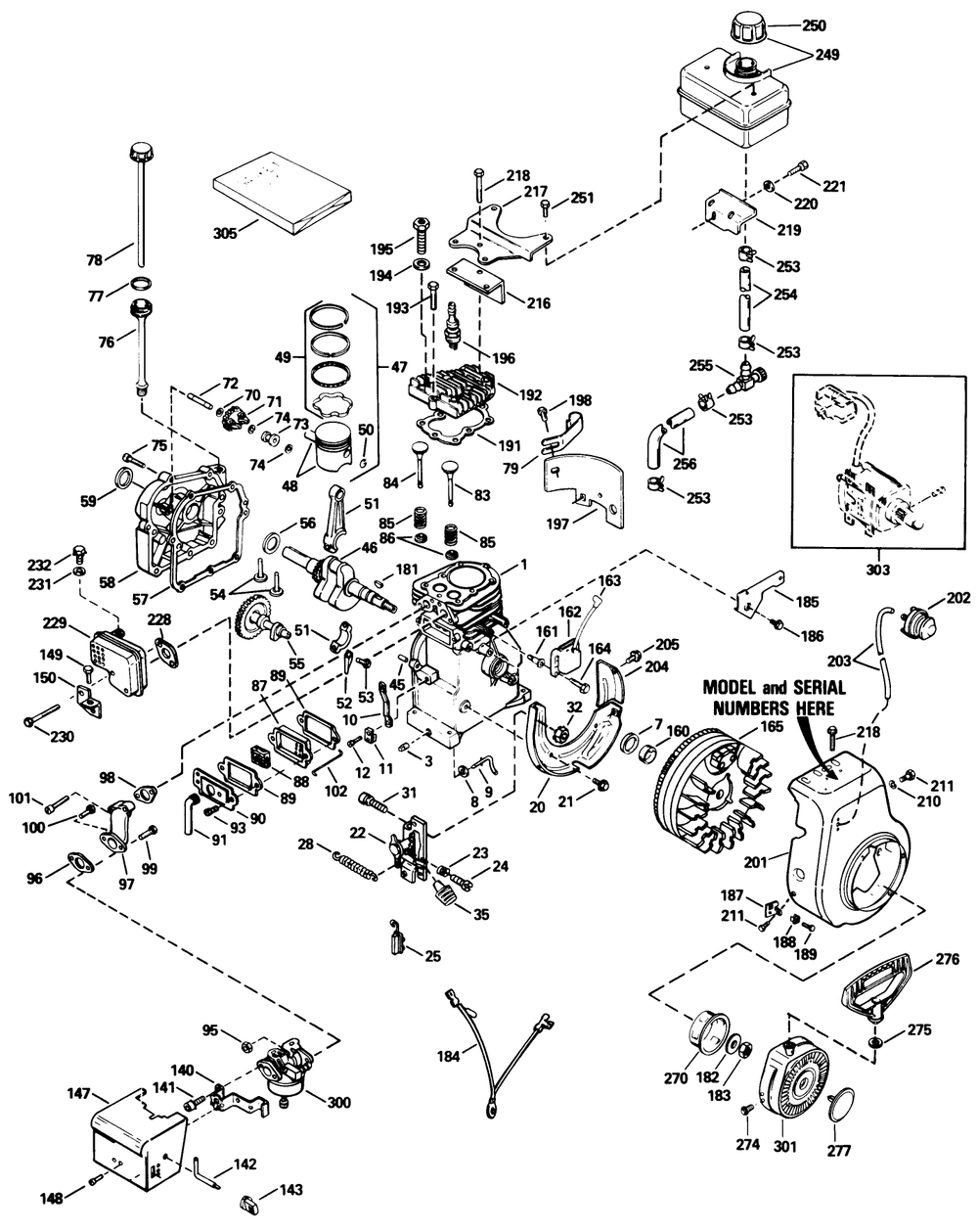 Engine Tecumseh Model Hs50-67259j Diagram and Parts List for 38056 0000001 - 0999999 Toro Snow Blower