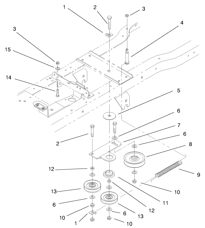 Hydro Drive Components Diagram and Parts List for 72115 9900001 - 9999999 Toro Lawn Tractor