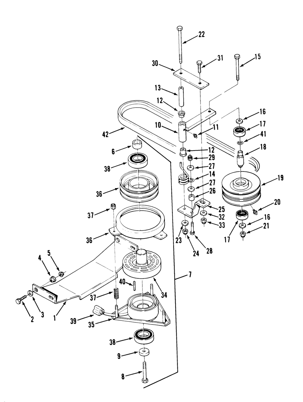 Pto Electric Clutch And Drive Diagram and Parts List for Y1-16OE03 1000001 - 1999999 Toro Lawn Tractor