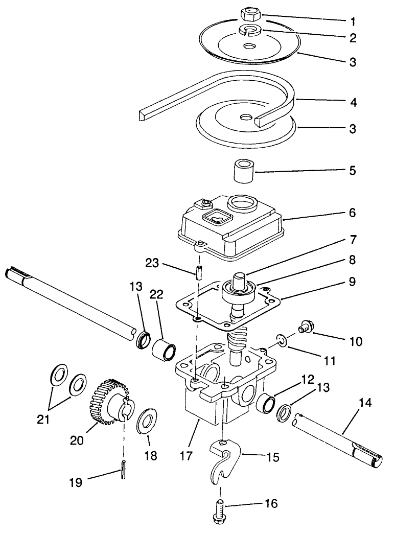 Gearbox Assembly No. 71-8250 (Model No. 20905 Only) Diagram and Parts List for 20900 0000001 - 0999999 Toro Lawn Mower