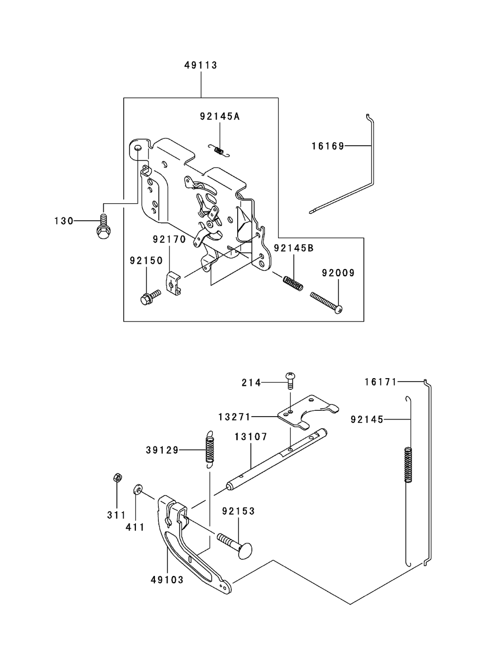 Control Equipment Assembly Diagram and Parts List for 74411TE (250000001-250999999)(2005) Toro Lawn Mower