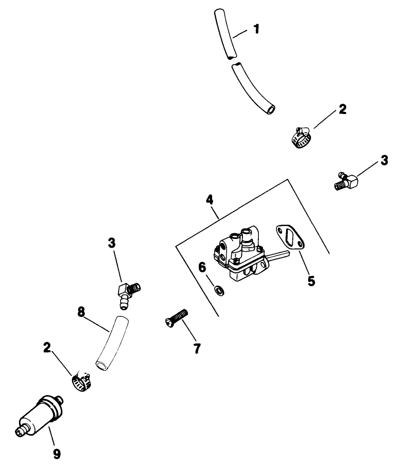 Fuel Pump Engine Kohler Model No. M18qs-24615 (Continued) Diagram and Parts List for 30718 0000001 - 0999999 Toro Lawn Tractor