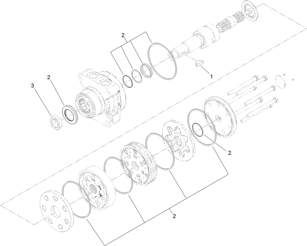 Hydraulic Motor Assembly No. 127-9603 Diagram and Parts List for 23208G 410480000 - 412599999 Toro Stump Grinder
