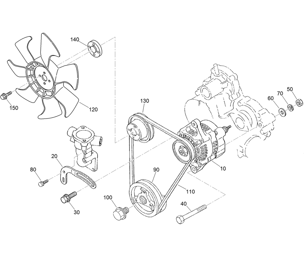Alternator And Pulley Assembly Diagram and Parts List for 22328 408963400 - 409588175 Toro Lawn Tractor Accessories