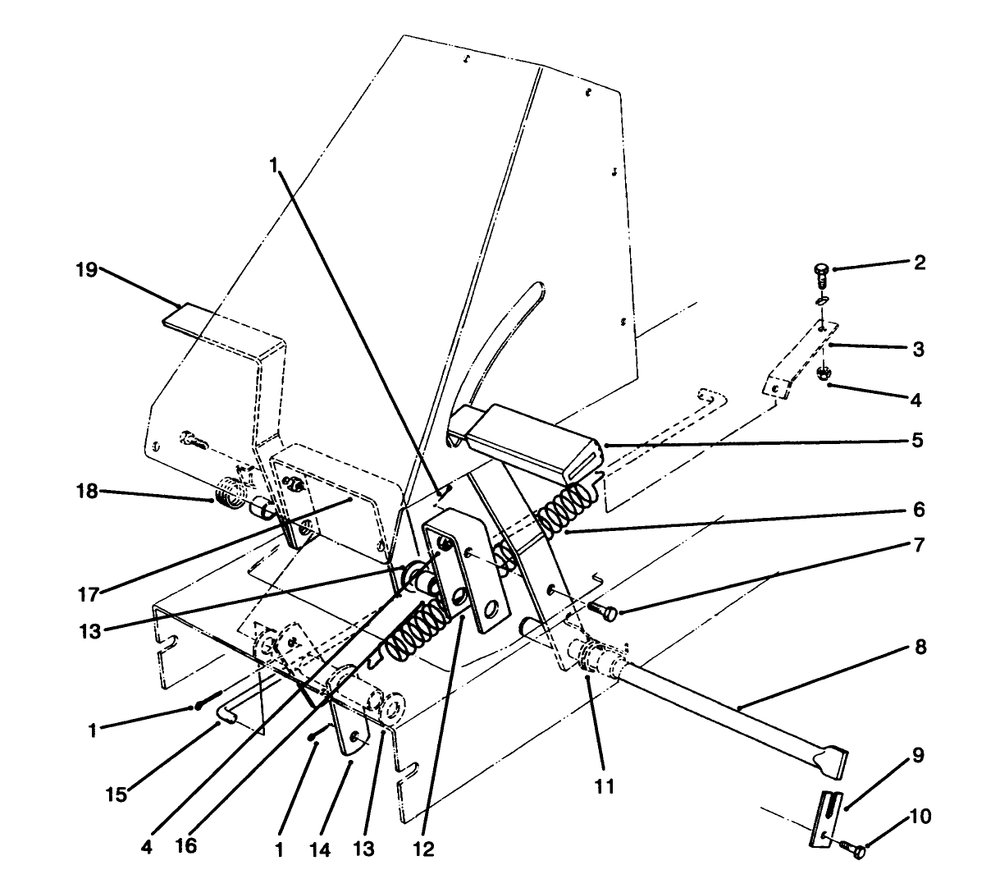 Brake & Clutch Assembly Diagram and Parts List for 70141 59000001 - 59999999 Toro Lawn Tractor