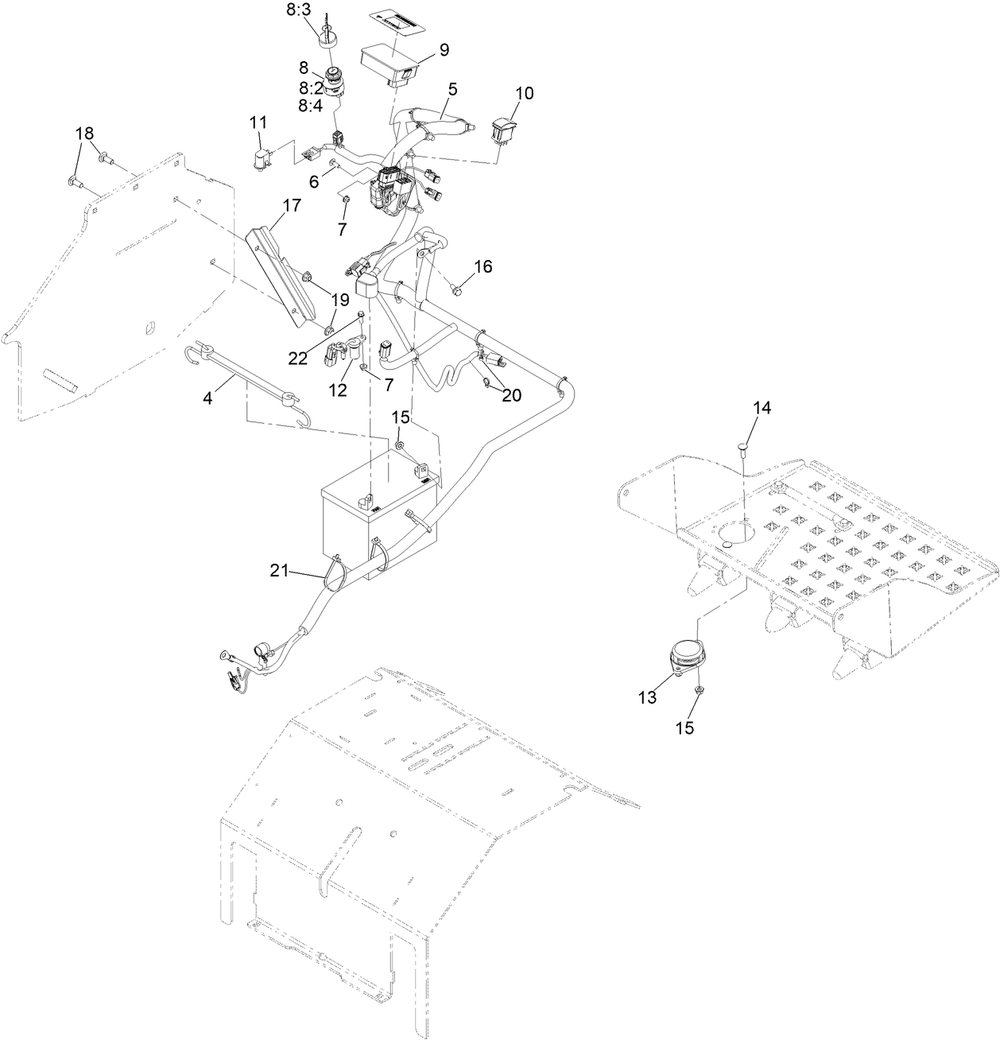 Electrical Assembly Diagram and Parts List for 29516 413000000 - 999999999 Toro Aerator