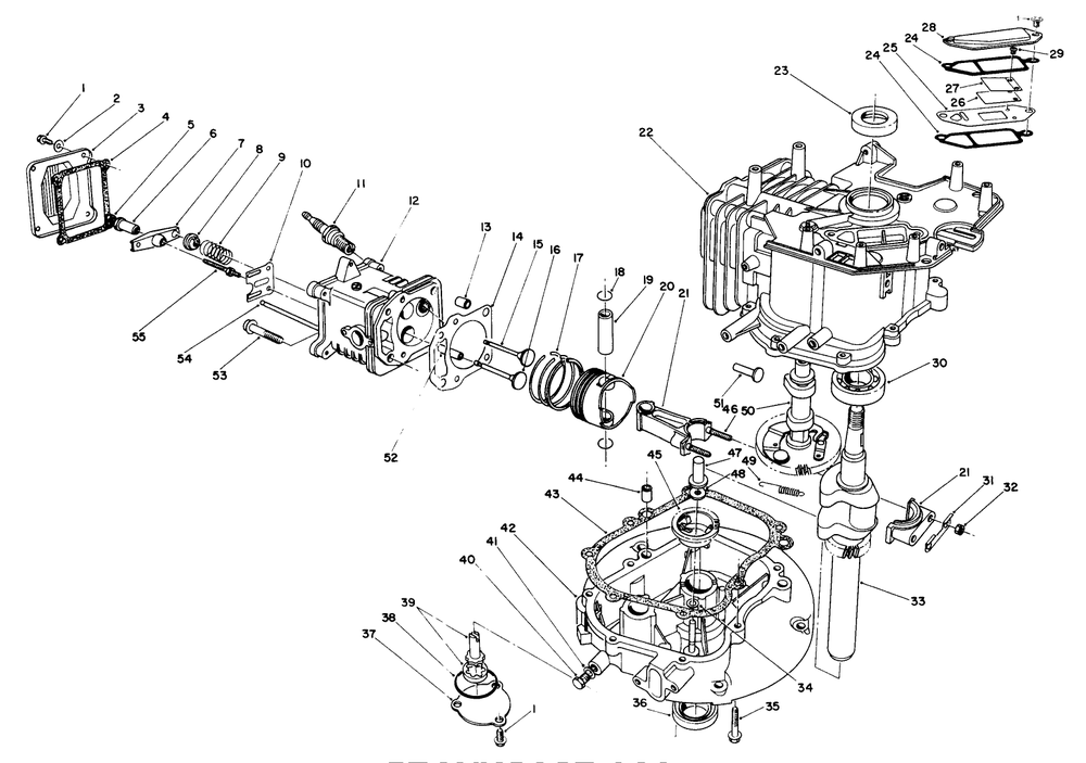 Crankcase Assembly (Model No. Vmk9-5) Diagram and Parts List for 20925B 0000001 - 0999999 Toro Lawn Mower