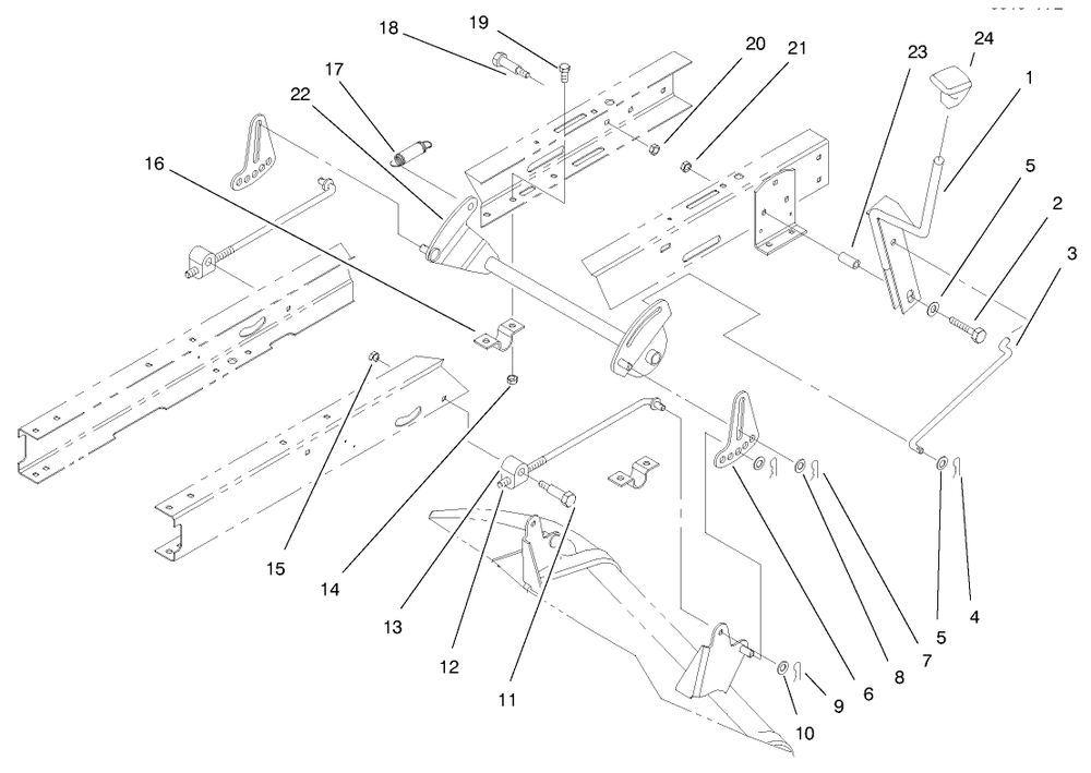 Height Of Cut Assembly Diagram and Parts List for 71185 7900001 - 7999999 Toro Lawn Tractor
