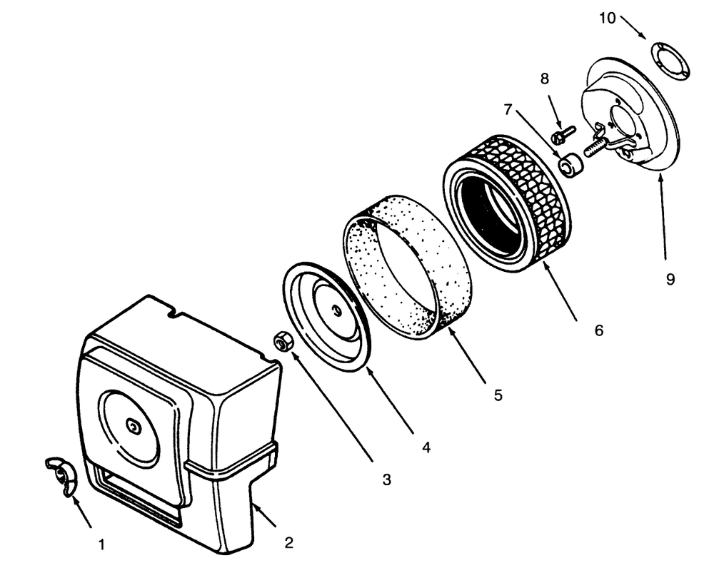 Air Intake Diagram and Parts List for 73400 6900001 - 6999999 Toro Lawn Tractor