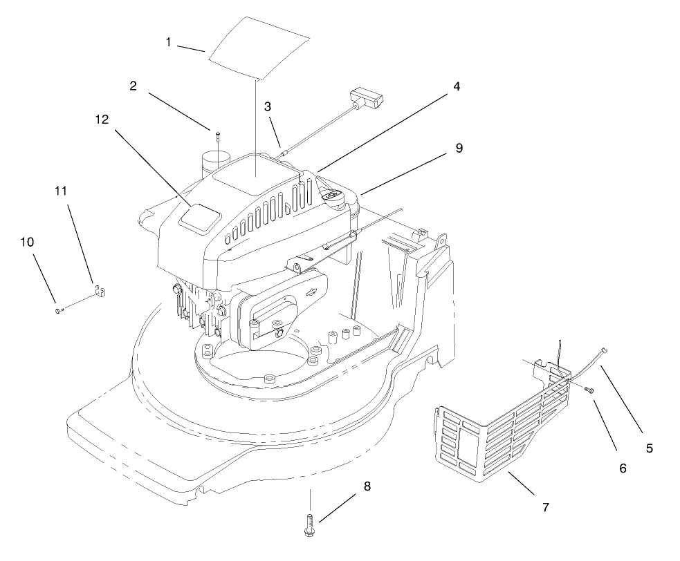 Engine Assembly Diagram and Parts List for 20809 8900001 - 8999999 Toro Lawn Mower