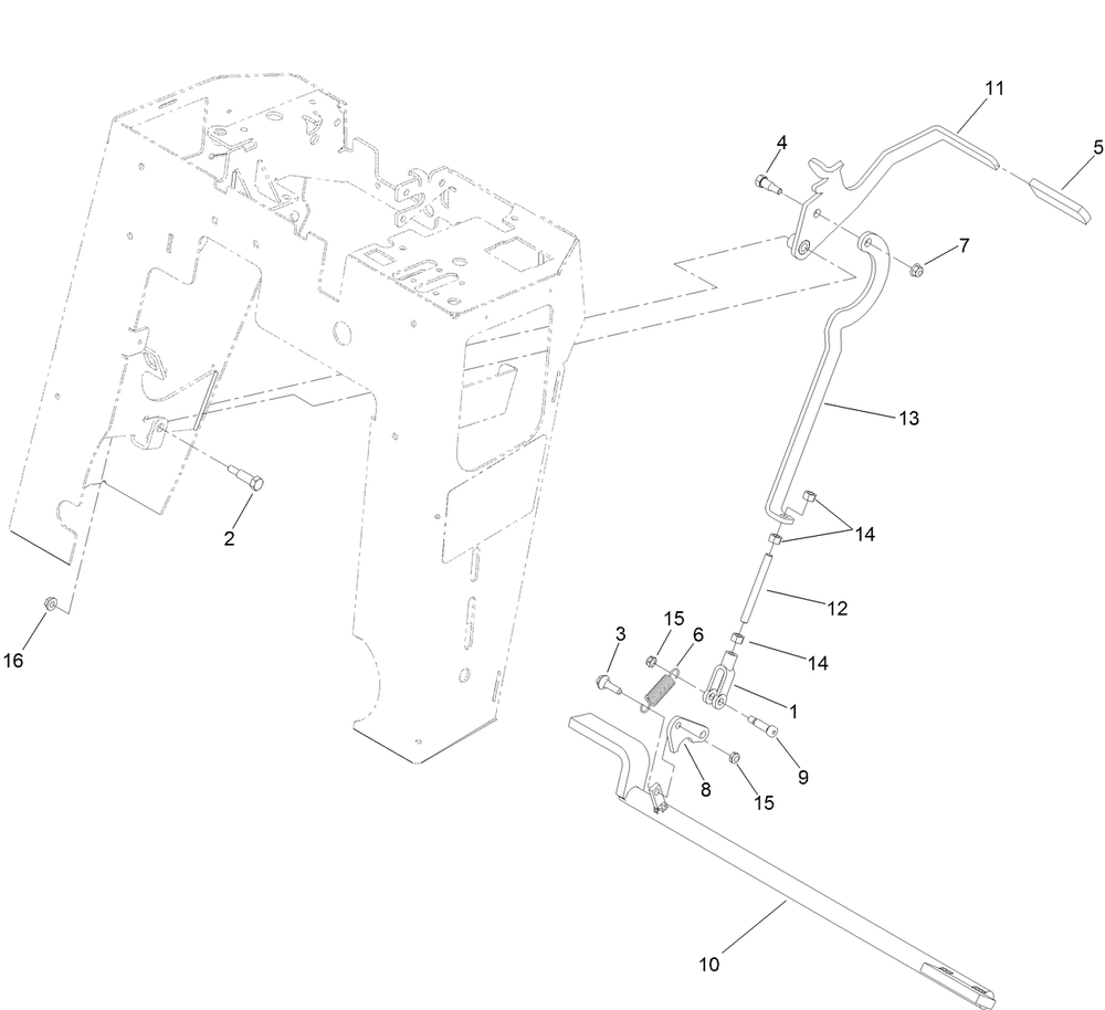 Brake Linkage Assembly Diagram and Parts List for 22983 410480000 - 411799999 Toro Lawn Tractor Accessories