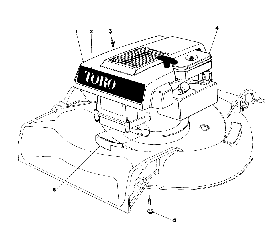Engine Assembly Diagram and Parts List for 16350 0000001 - 0999999 Toro Lawn Mower