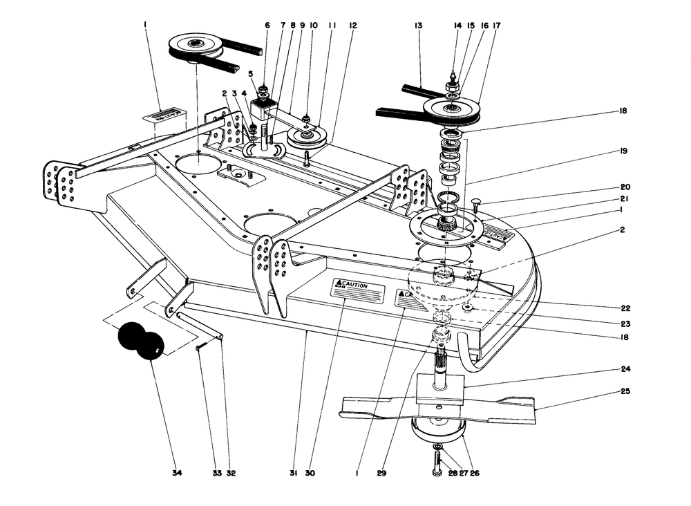 Cutting Unit Model No. 30560 Diagram and Parts List for 30775 300001 - 399999 Toro Lawn Tractor