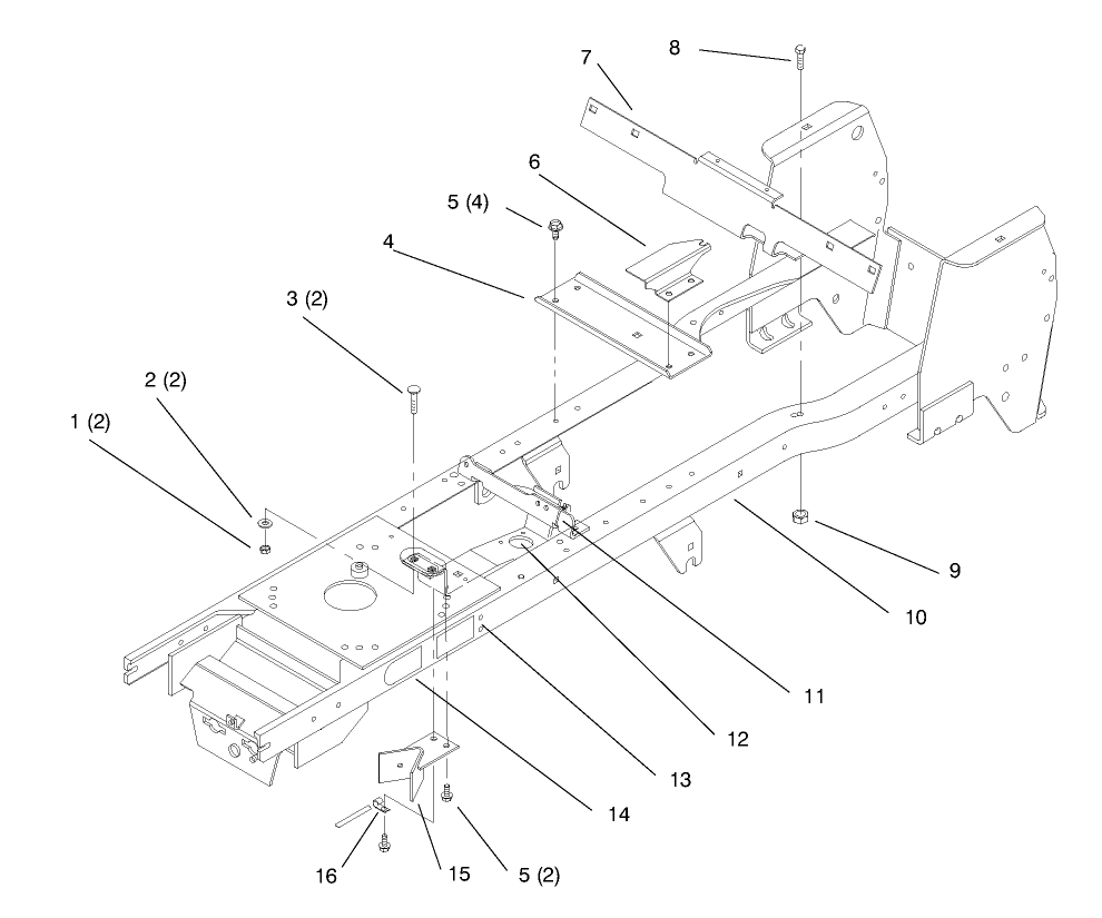 Frame Diagram and Parts List for 72104 8900001 - 8900599 Toro Lawn Tractor