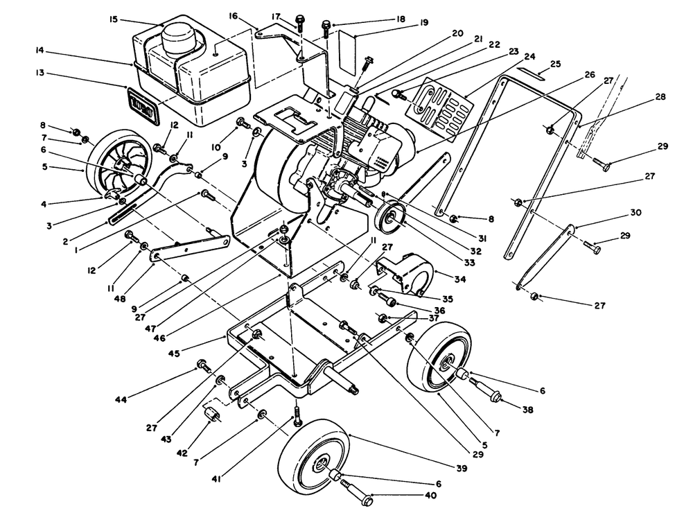 Frame Assembly Diagram and Parts List for 58432 9000001 - 9999999 Toro Edger