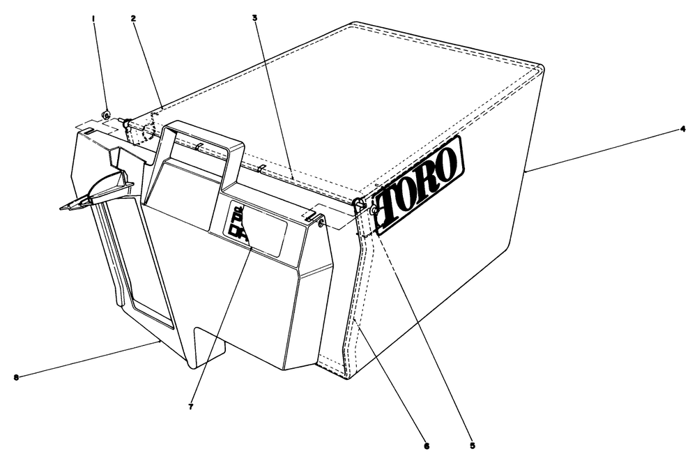 Grass Bag Assembly N0. 11-0189 Diagram and Parts List for 20622C 7000001 - 7999999 Toro Lawn Mower